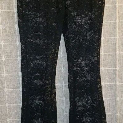 NWT Dolls Kill Current Mood Got Your Attention Lace Flare Leggings XXL Built In